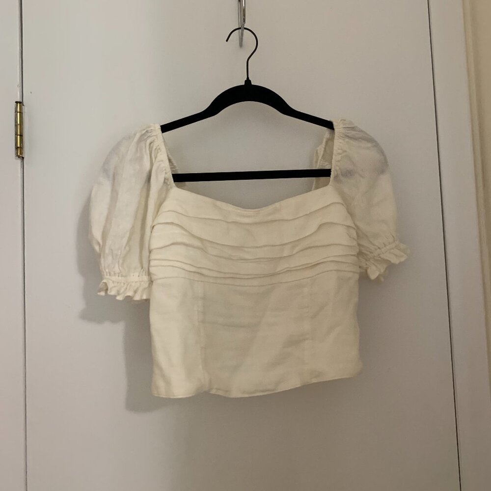 Abercrombie Pleated Squareneck Top White